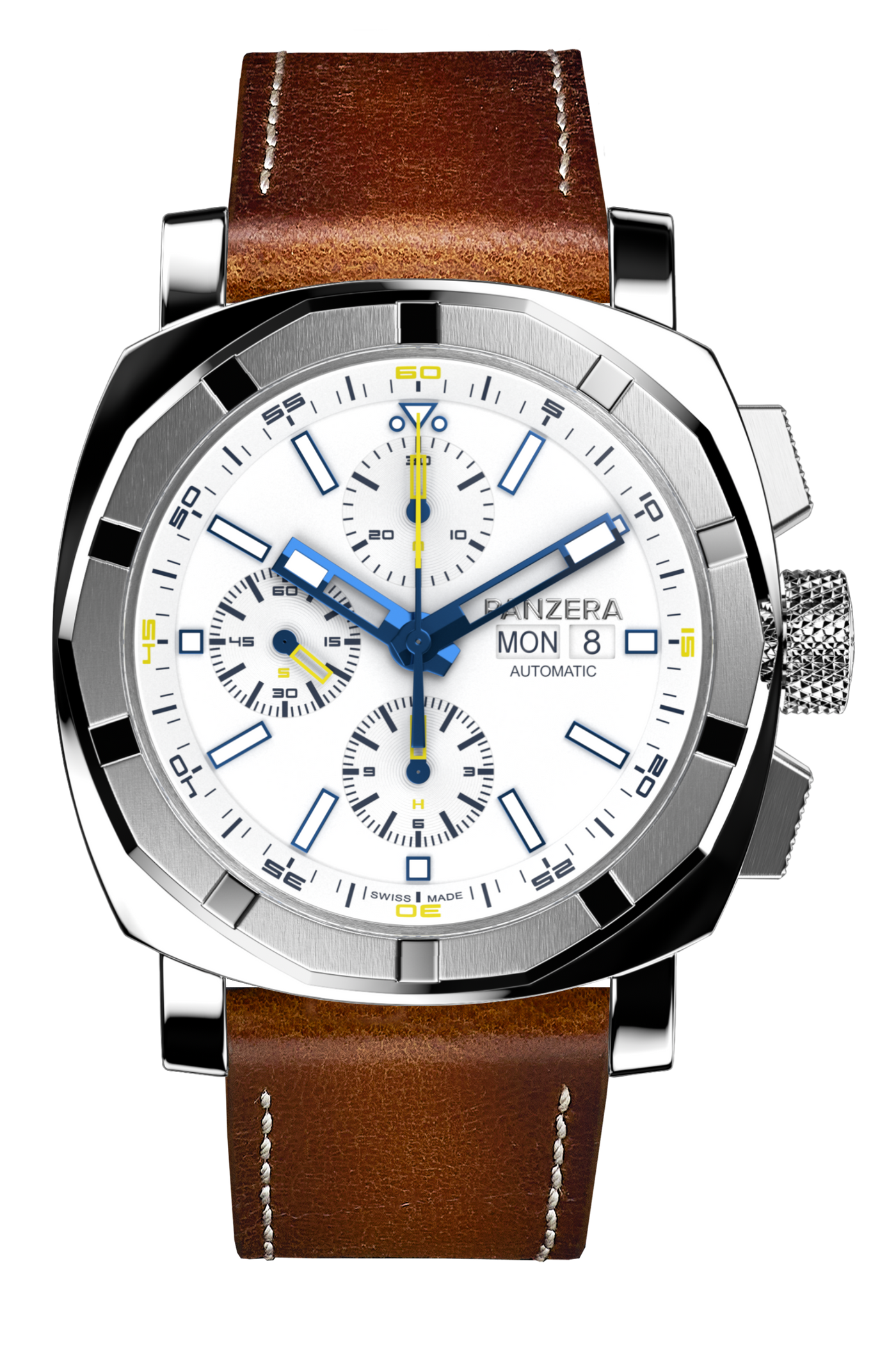 White, Brown Leather (L13)