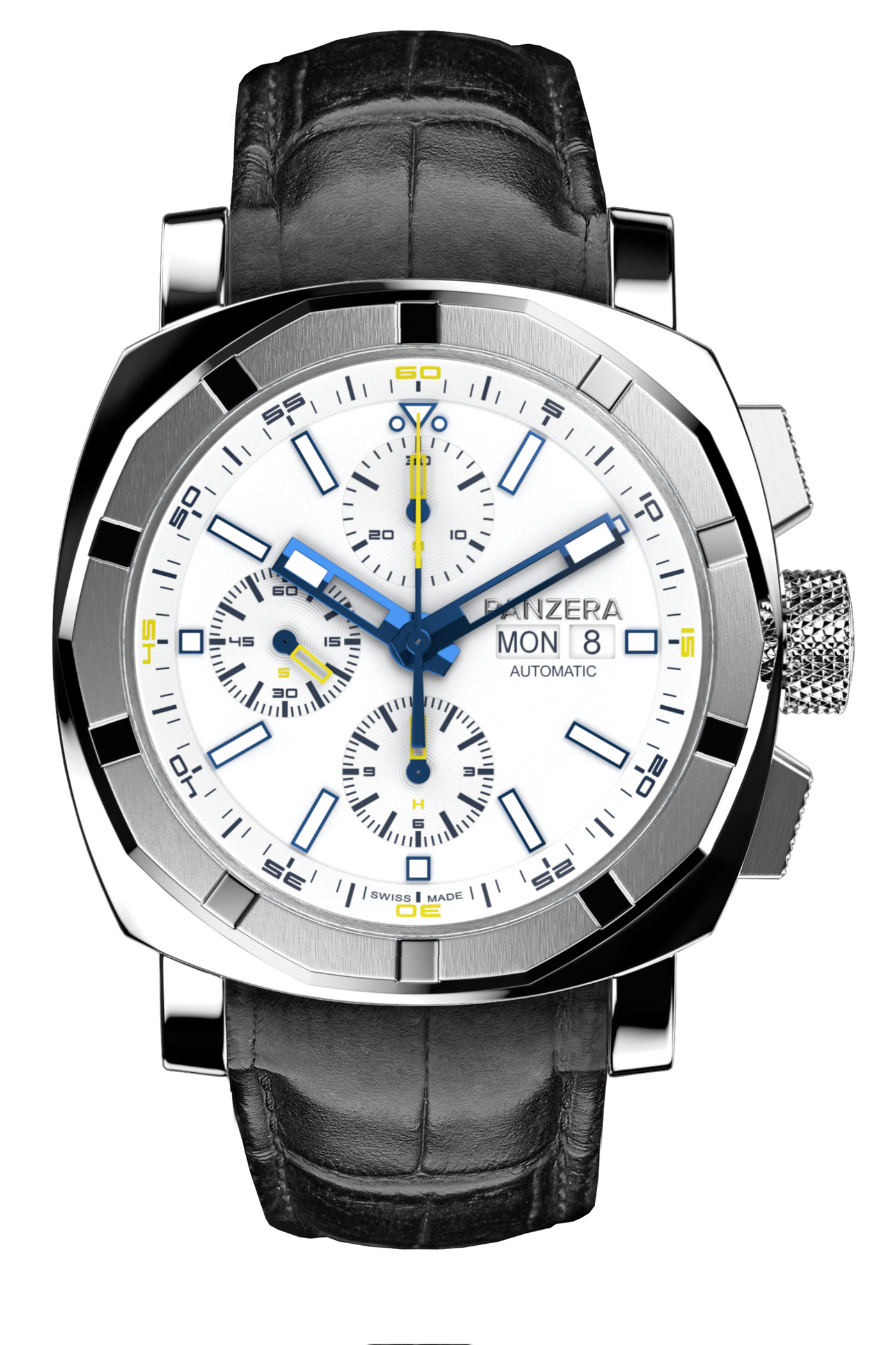 White, Black Leather (L1)