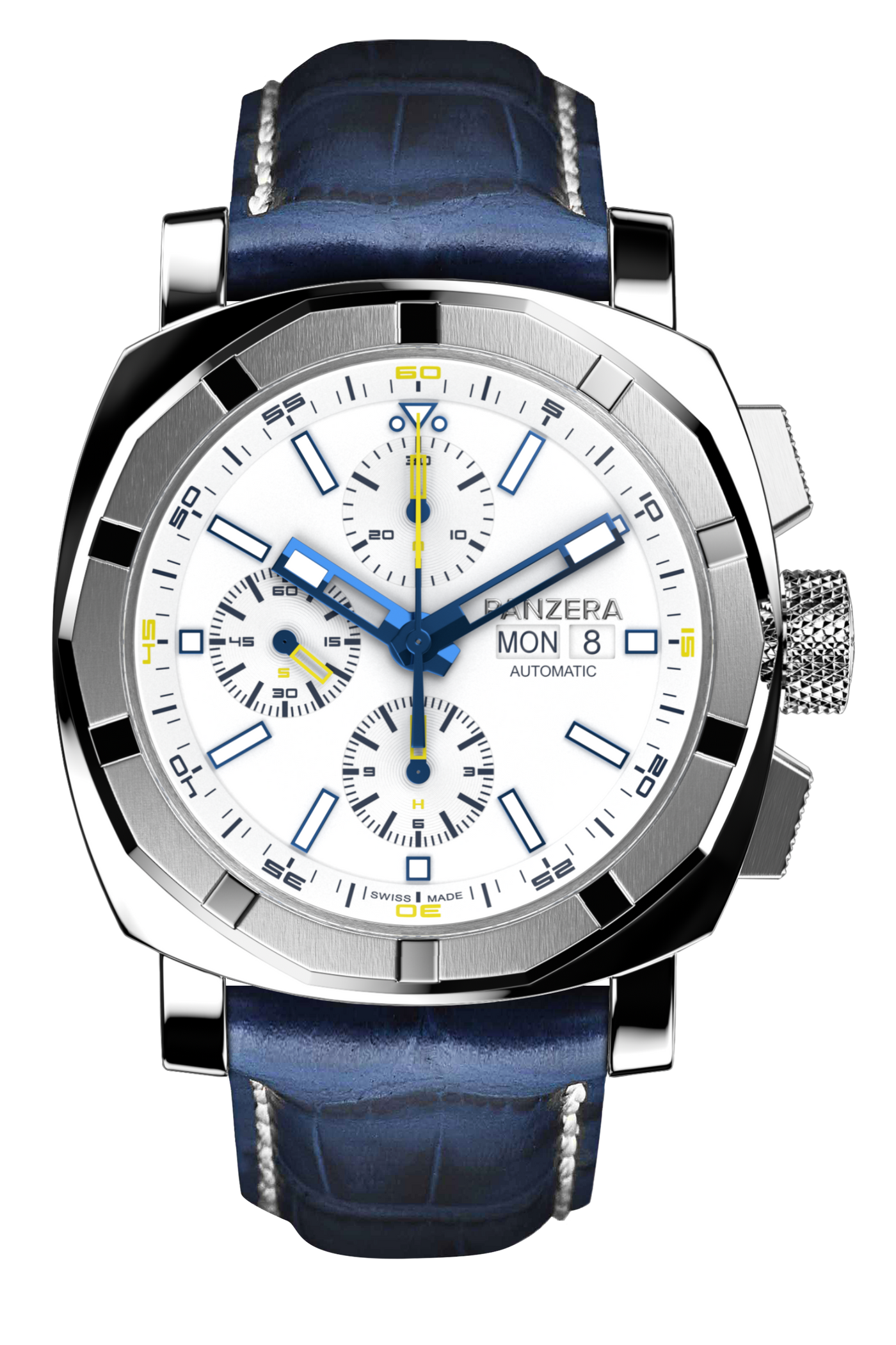 White, Blue Leather (L2)