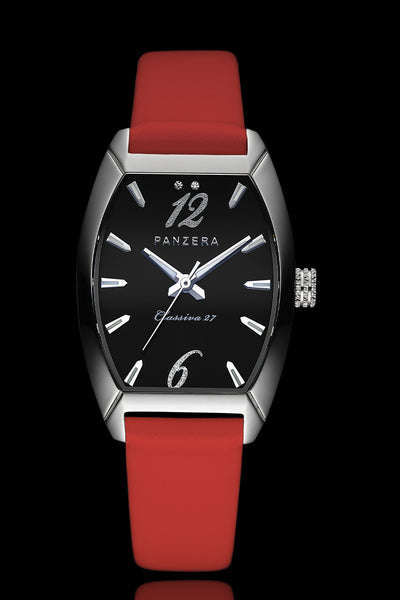 Silver, Black, Red Leather (L5)