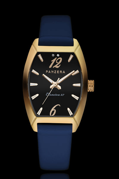 Gold, Black, Blue Leather (L7)