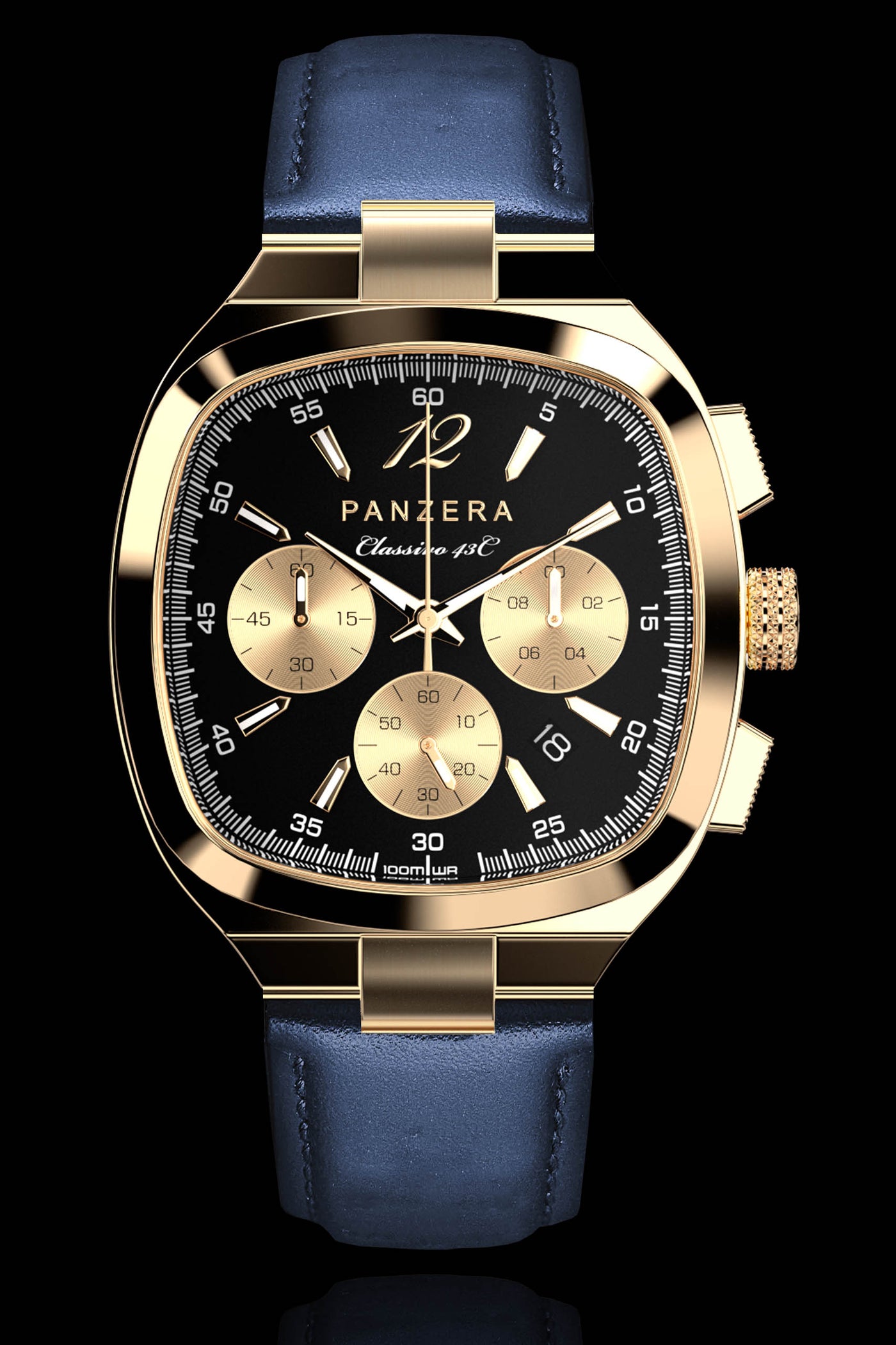 Chronograph Gold Black - leather black, All Watches