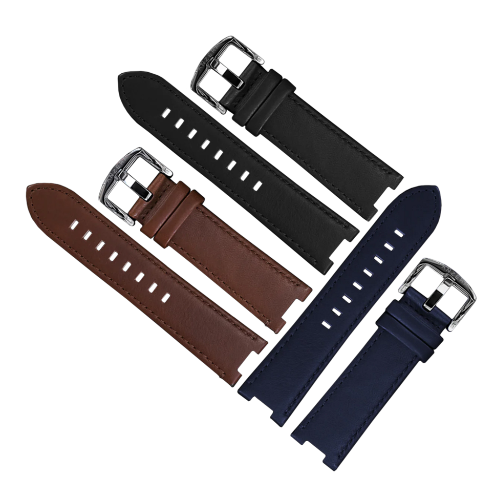 CLASSIVO 43C Leather Straps - Silver (3pc)