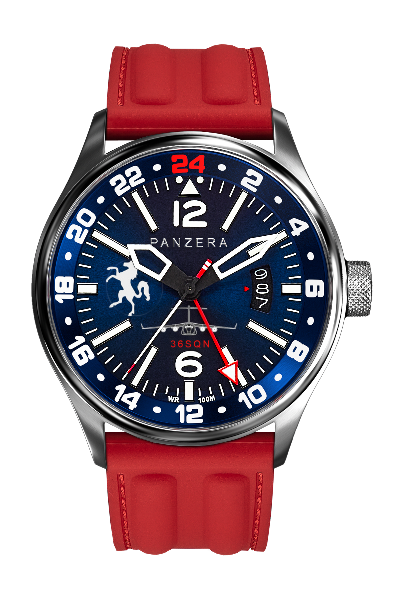 Sliver, Blue, Red Rubber (R13)