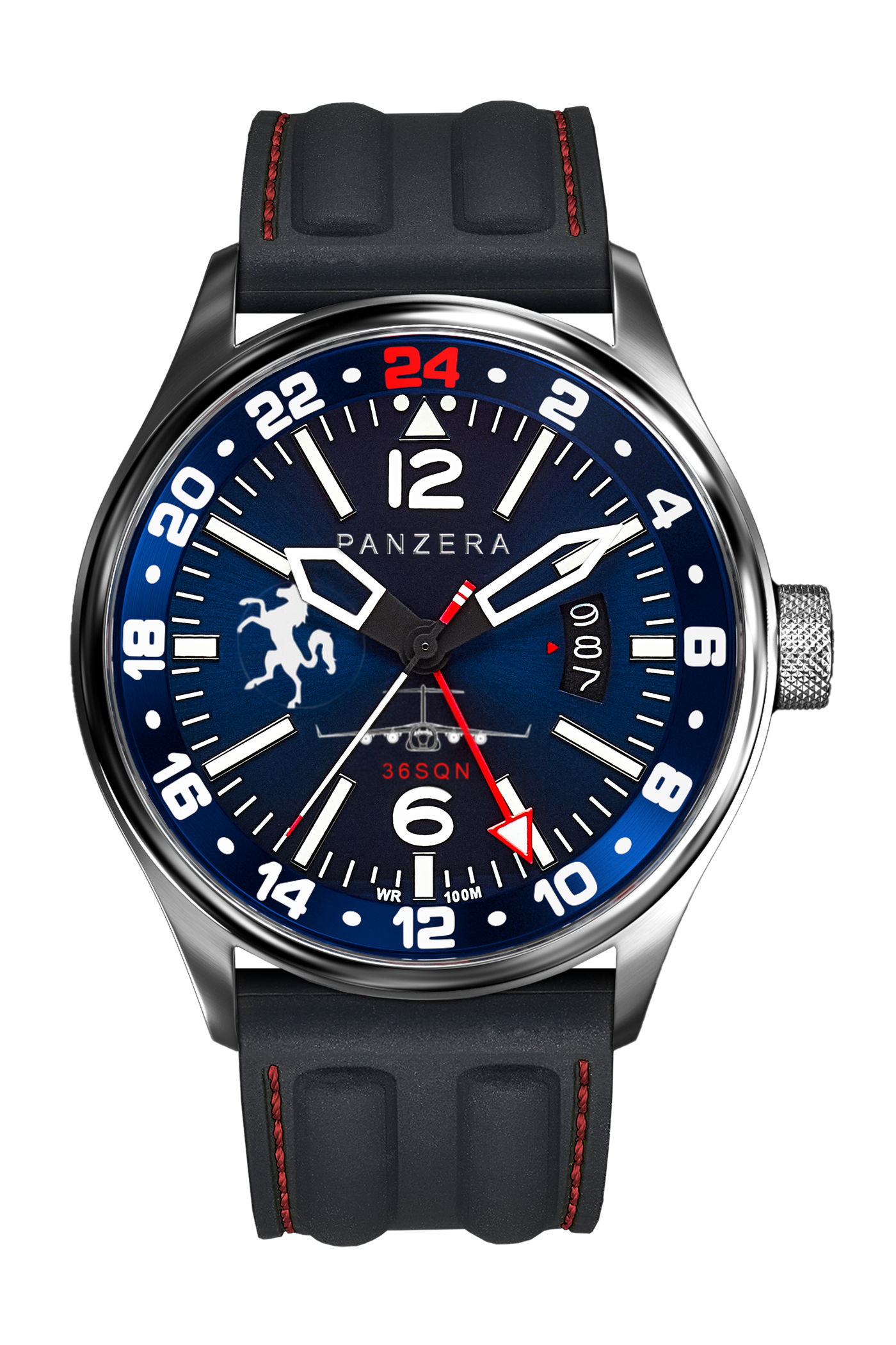 Silver, Blue, Black Rubber (R16)