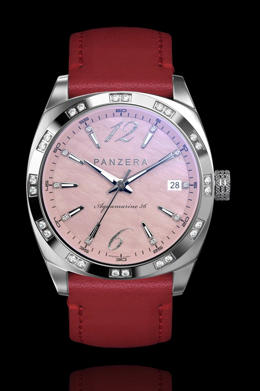 Silver, Pink, Red Leather (L9)